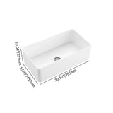 30'' Farmhouse Kitchen Sink Fireclay Rectangular Undermount Single Bowl in White