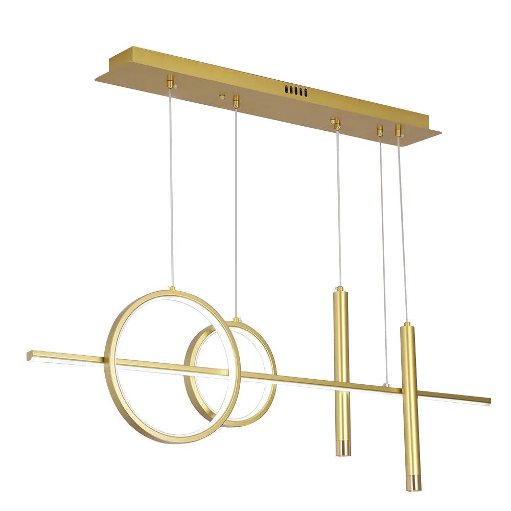 Geometric Dimmable Kitchen Island Light Metal Pendant Light in Black