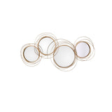 Light Luxury Creative 3D 4 Rings Round Gold Metal Wall Mirror