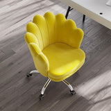 Blue Modern Swivel Office Chair Velvet Upholstered Task Chair Adjustable Height
