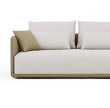 Modern Off-White 4-Seater Sofa PU Leather Upholstered with Side Table-Furniture,Living Room Furniture,Sofas & Loveseats