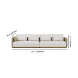 Modern Off-White 4-Seater Sofa PU Leather Upholstered with Side Table-Furniture,Living Room Furniture,Sofas & Loveseats
