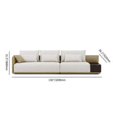 Modern Off-White 4-Seater Sofa PU Leather Upholstered with Side Table-Furniture,Living Room Furniture,Sofas & Loveseats