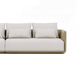 Modern Off-White 4-Seater Sofa PU Leather Upholstered with Side Table-Furniture,Living Room Furniture,Sofas & Loveseats