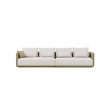 Modern Off-White 4-Seater Sofa PU Leather Upholstered with Side Table-Furniture,Living Room Furniture,Sofas & Loveseats