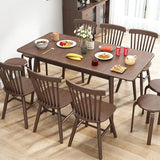 53" Modern Rustic Solid Wood Rectangle Minimalist Extendable Folding Dining Table In Walnut/Natural