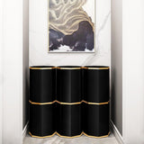 Black Round Swivel Tall And Narrow Shoes Storage Cabinet with 3 Doors 18 Pairs