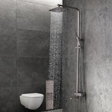 Modern Exposed Thermostastic Shower System Brushed Nickel Hand Shower & Tub Spout Brass