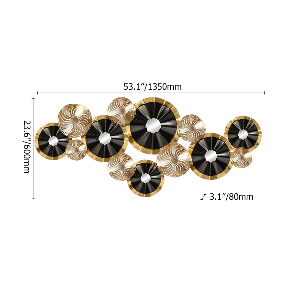 Creative Luxury Multi-round Metal Wall Decor Home Hanging Art