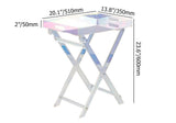 Modern Acrylic Folding Side Table Clear Square Iridescent End Table