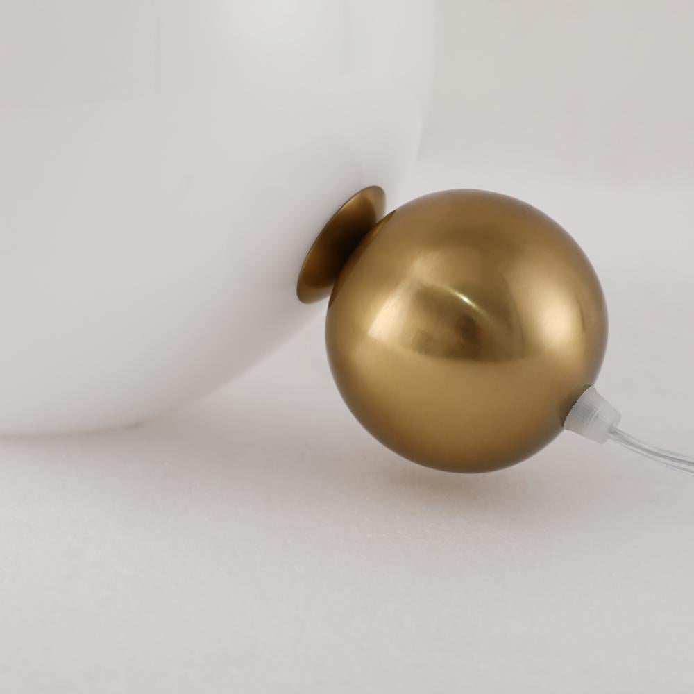 1-Light White Globe Table Lamp with Gold Globe Base