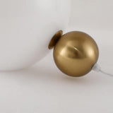 1-Light White Globe Table Lamp with Gold Globe Base