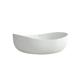 70" Contemporary Oval Freestanding Stone Resin Soaking Bathtub in Black