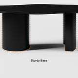 47" Modern Funky Wood Coffee Table Abstract Cloud Shaped in White