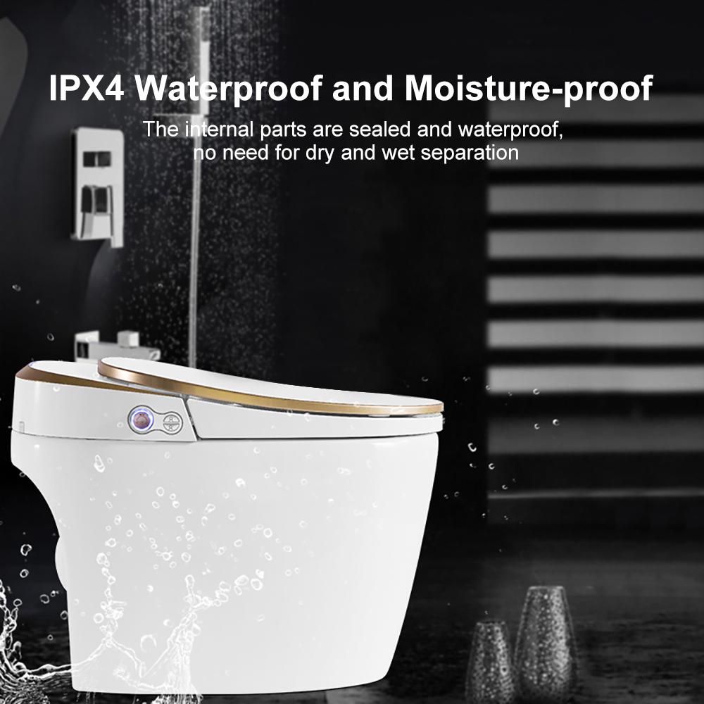 White One-Piece Elongated Automatic Smart Toilet Floor Mounted Self-Clean