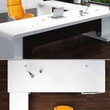 94.5" L-Shaped Modern Executive Desk of Right Hand with Drawers in White & Black