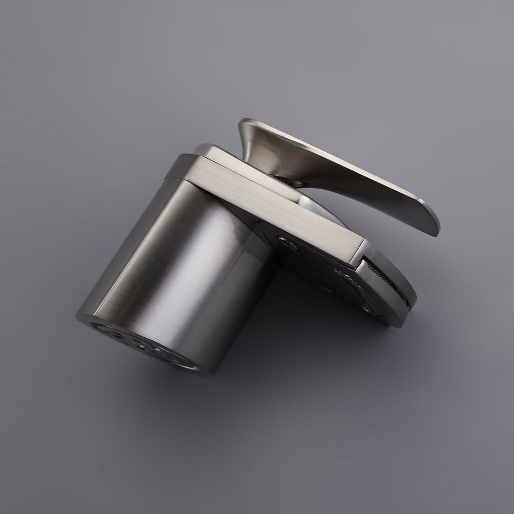 Modern 1-Hole Waterfall Bathroom Sink Faucet Single Handle in Brushed Nickel Solid Brass