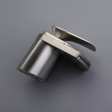 Modern 1-Hole Waterfall Bathroom Sink Faucet Single Handle in Brushed Nickel Solid Brass