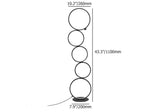 Black LED Floor Lamp 5-Ring Novelty Dimmable Standing Lamp