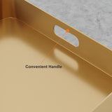 Nordic Gold Metal Nightstand with 2 Shelves and Handle Bedside Table