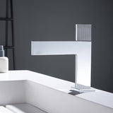 Brushed Gold Modern Bathroom Sink Faucet Single Handle 1-Hole Solid Brass