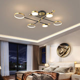 Modern Semi Flush Mount Lighting Gold Ceiling Light Fixture LED Ring