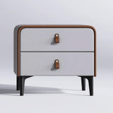 Modern Nightstand End Side Accent Table with 2 Drawers Nightstand