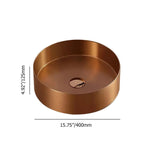 Contemporary Gold Round Stainless Steel Vessel Sink Luxury Wash Sink