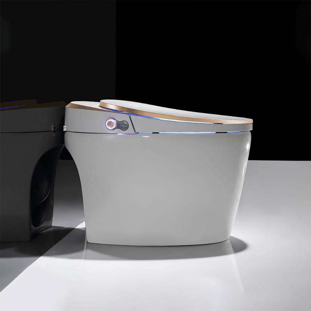 White One-Piece Elongated Automatic Smart Toilet Floor Mounted Self-Clean