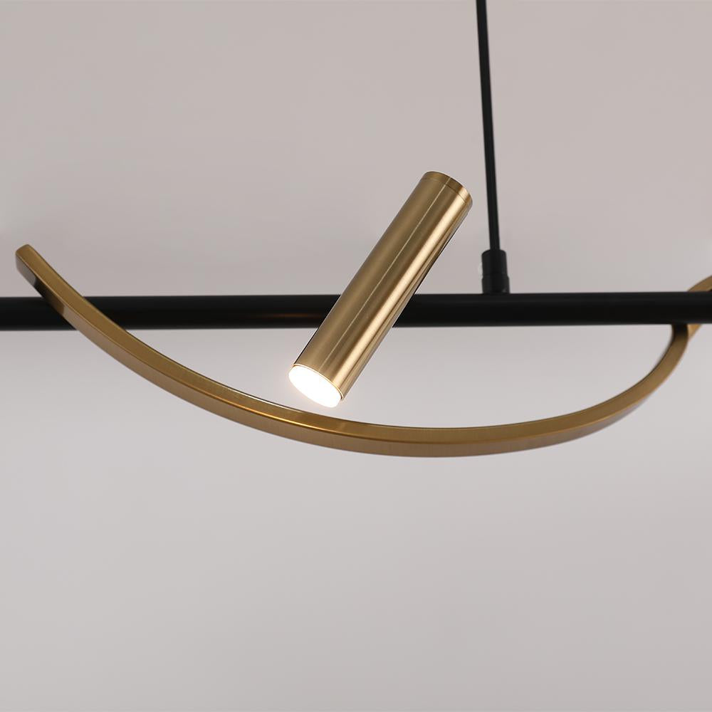 Modern Bronze Linear Island Light Unique Spiral Pendent Light for Dining Room