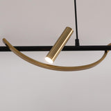 Modern Bronze Linear Island Light Unique Spiral Pendent Light for Dining Room