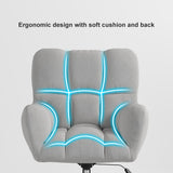 Modern Office Chair Upholstered Cotton & Linen Swivel Task Chair Height Adjustable