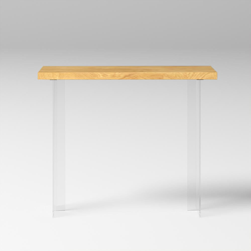 47.2" Wood Floating Bar Table Acrylic Base Bar Height Pub Table Rectangle