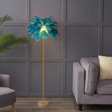 Pink Feather Gold Floor Lamp Unique Tree Standing Lamp