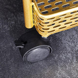 Modern Gold 3 Tiers Mesh Storage Shelves Rolling Cart Rack Metal