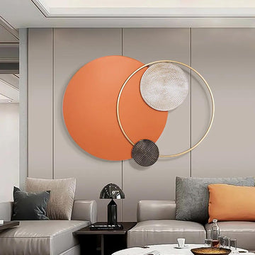 Modern Geometric Circles Wall Decor Creative Metal Home Wall Art