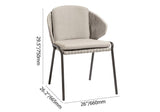 7-Pieces Rope Woven Outdoor Dining Set with Glass-top Rectangle Table and 6 Armchairs