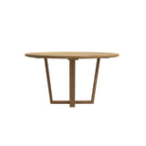 7 Pieces Teak Outdoor Dining Set Wood Round Dining Table with 6 Chairs in Natural