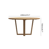 7 Pieces Teak Outdoor Dining Set Wood Round Dining Table with 6 Chairs in Natural