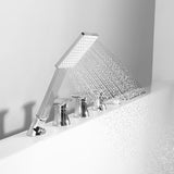71" Acrylic LED Water Massage Bathtub Decoration Transparent in White