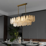 Postmodern Multi-Tier Cloud Glass Pendant Light Kitchen Island Light Adjustable Chain