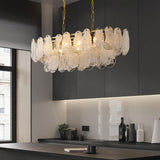 Postmodern Multi-Tier Cloud Glass Pendant Light Kitchen Island Light Adjustable Chain