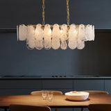 Postmodern Multi-Tier Cloud Glass Pendant Light Kitchen Island Light Adjustable Chain