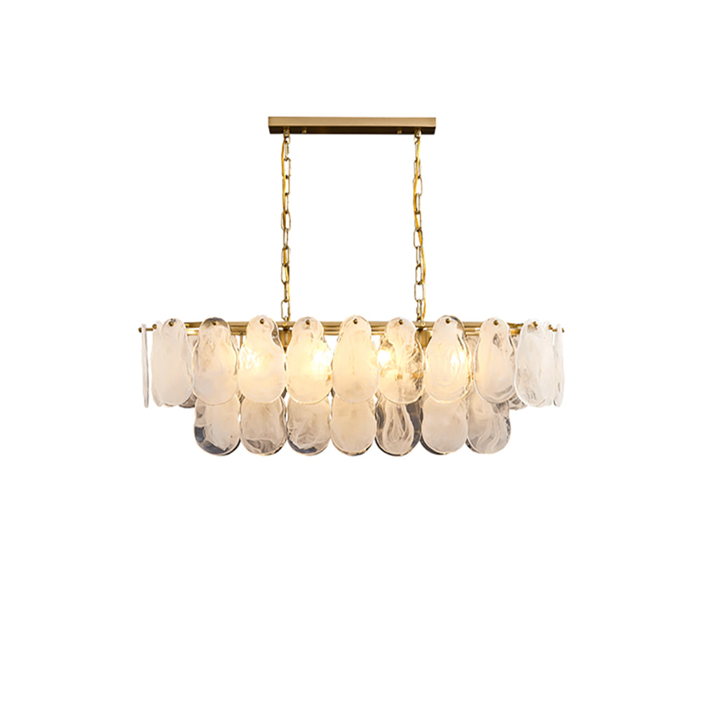 Postmodern Multi-Tier Cloud Glass Pendant Light Kitchen Island Light Adjustable Chain