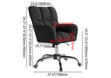 Modern Office Chair Upholstered Cotton & Linen Swivel Task Chair Height Adjustable