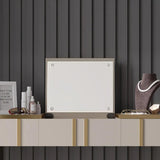 Champagne Makeup Vanity Mirror & Stool included with Flip Top 2-Drawer Dressing Table