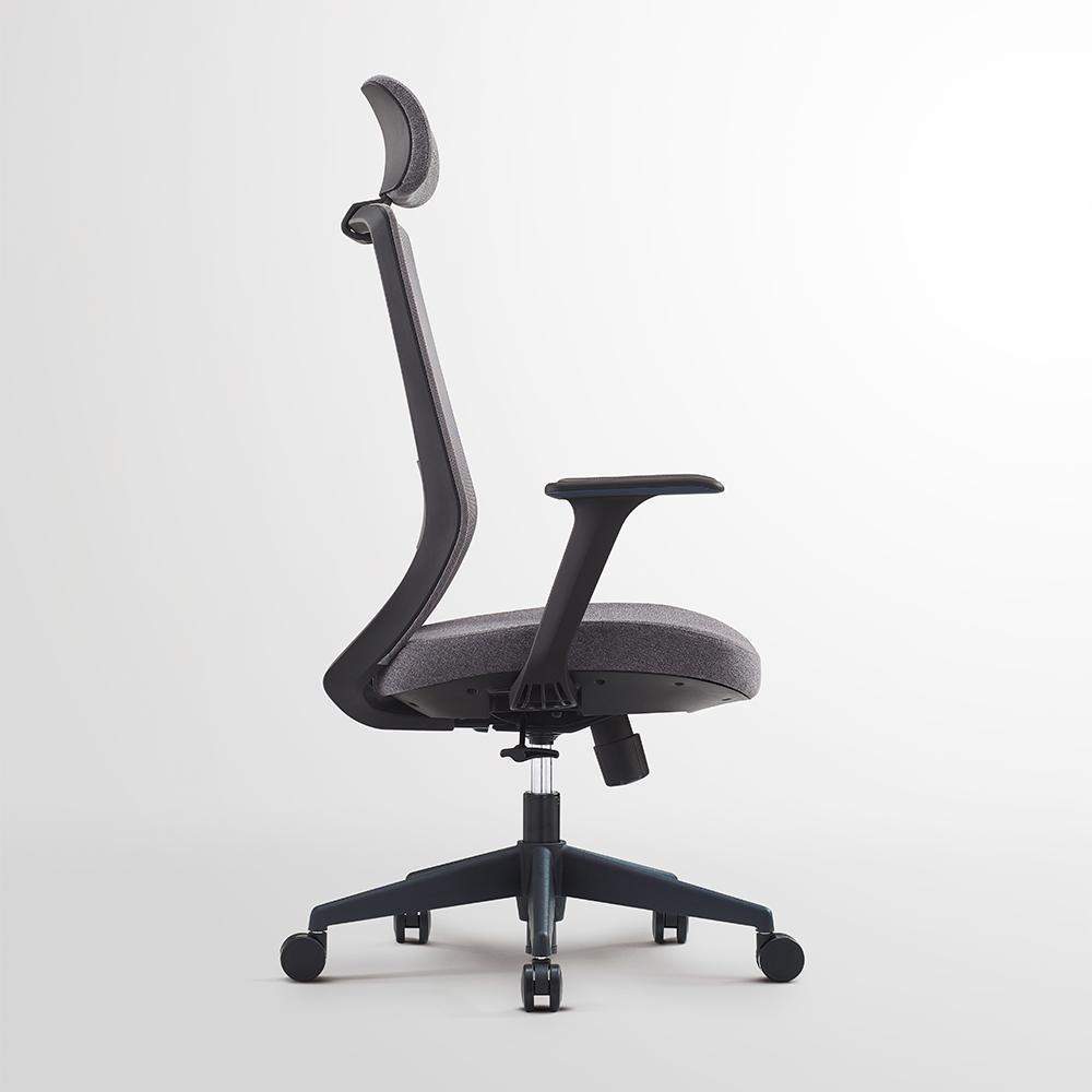 Minimalist Gray Breathable Office Chair Upholstered Adjustable Height-Furniture,Office Chairs,Office Furniture