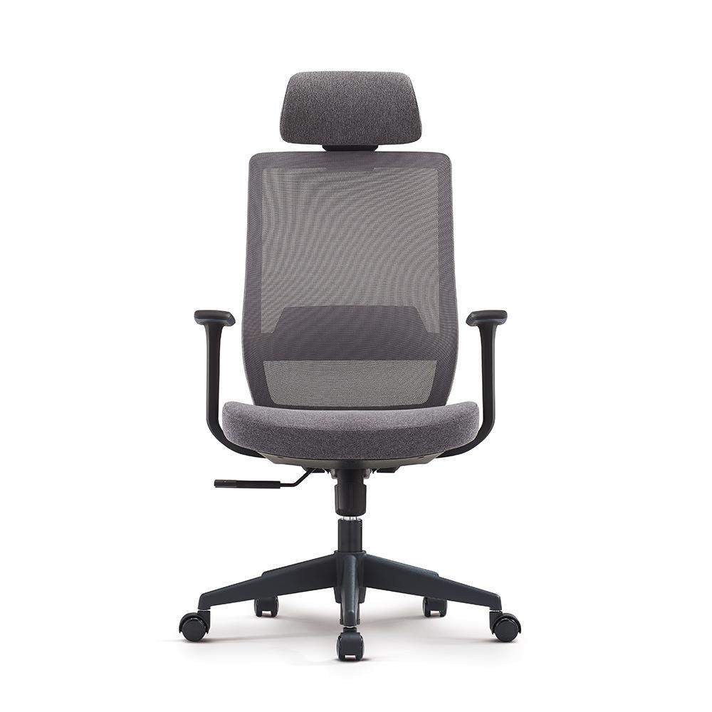 Minimalist Gray Breathable Office Chair Upholstered Adjustable Height-Furniture,Office Chairs,Office Furniture