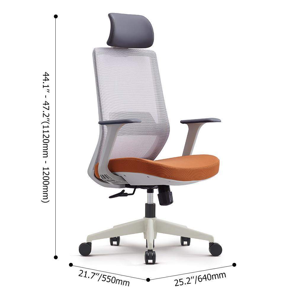 Minimalist Gray Breathable Office Chair Upholstered Adjustable Height-Furniture,Office Chairs,Office Furniture