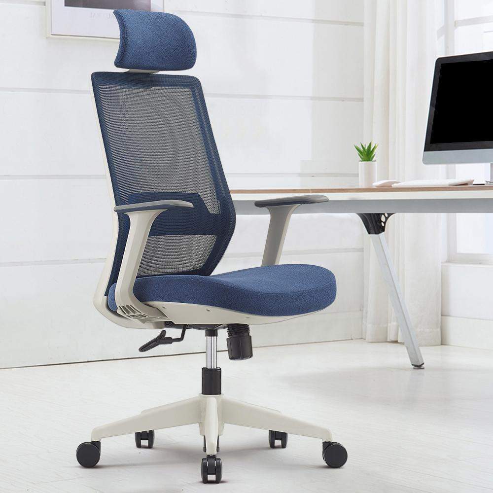 Minimalist Gray Breathable Office Chair Upholstered Adjustable Height-Furniture,Office Chairs,Office Furniture
